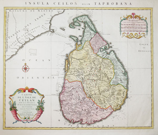 Decorative map of Sri Lanka
