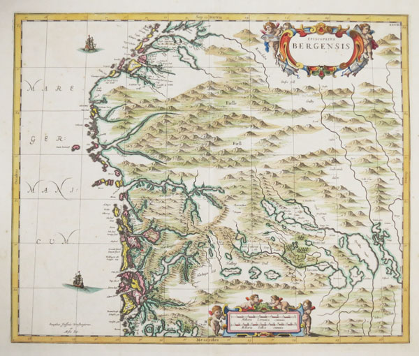 Decorative map of Norway & Bergen