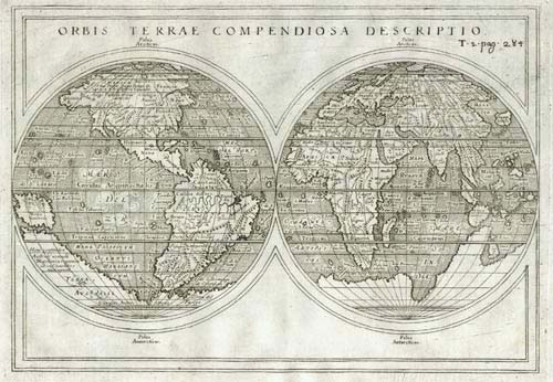 Double-hemisphere world map of Rosaccio
