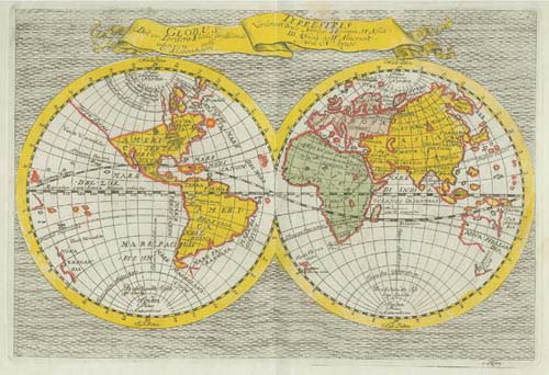Double-hemisphere world map