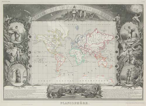 World map on Mercator