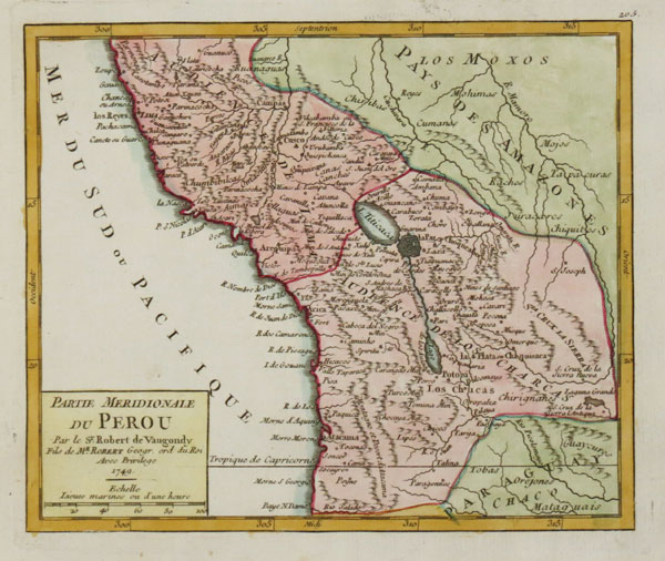 Map of southern Peru and Bolivia